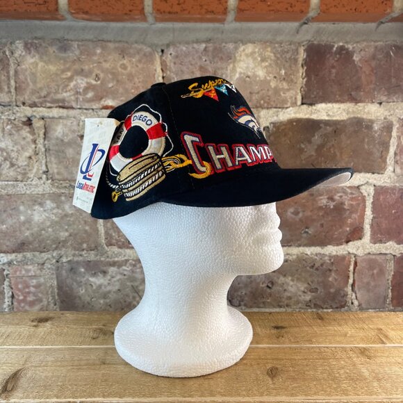 NWT Vintage Logo Athletic Denver Broncos Super Bowl XXXII Champion Snapback Hat - Picture 2 of 6